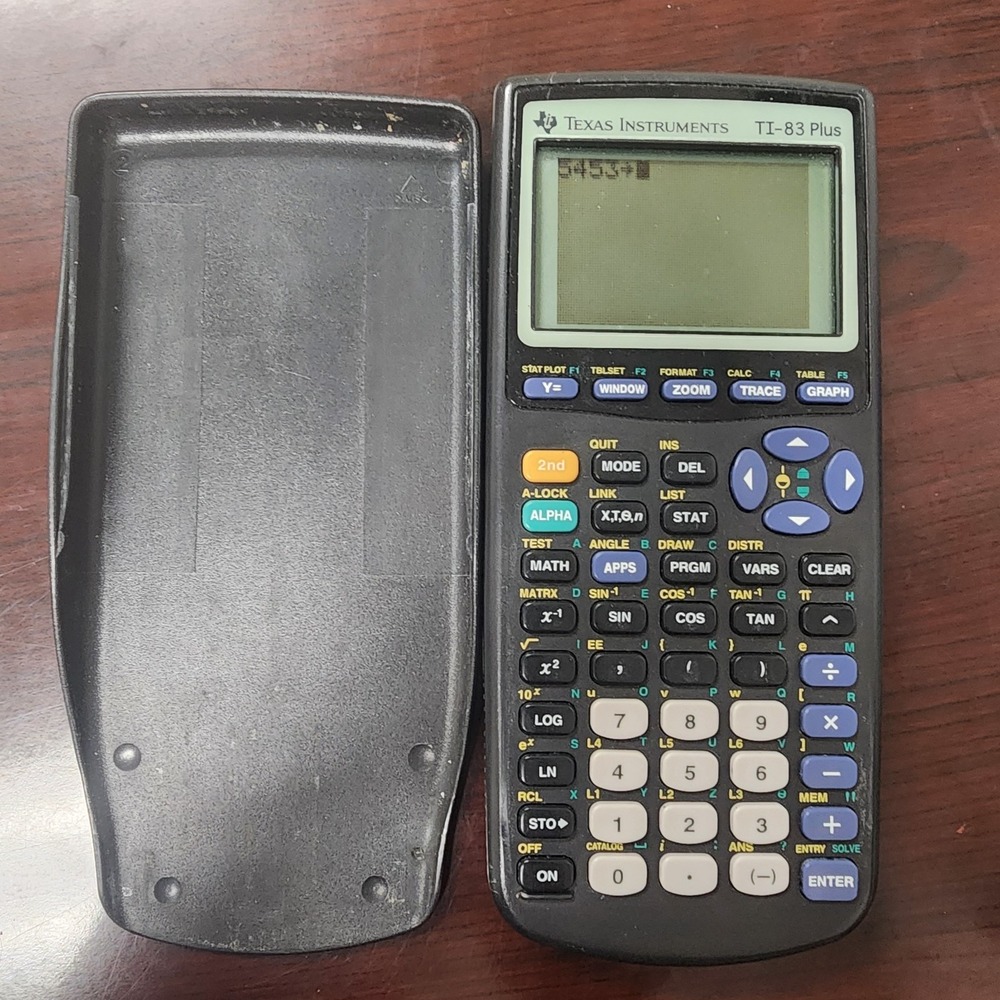 TI-83 Plus Graphing Calculator‎ w/ Cover TESTED WORKING Name Engraved On Back.